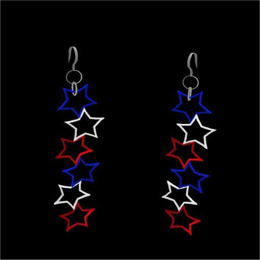 RWB Star Earrings