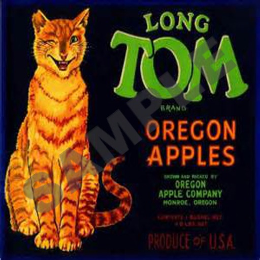 Tom Cat Apples Fruit Crate Label great gift