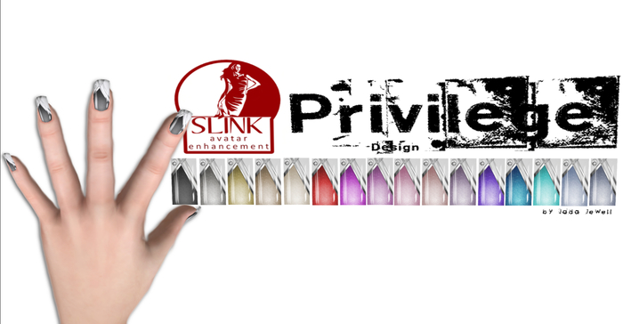 Privilege Metallic French Silverstripes Nails Hud Slink