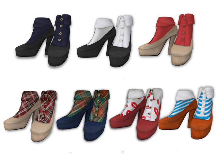 {amiable}Mesh Shoes with collar Socks(FAT PACK)