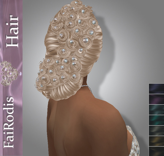FaiRodis Adollina hair black2 with bangs and pearl decoration DEMO 