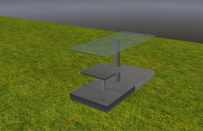 Designed Grey Metal Glas Table