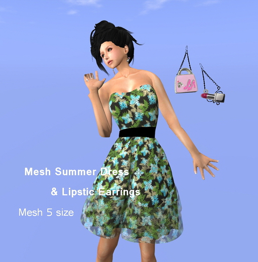 35 Mesh Summer Dress & Lipstic Earrings Box