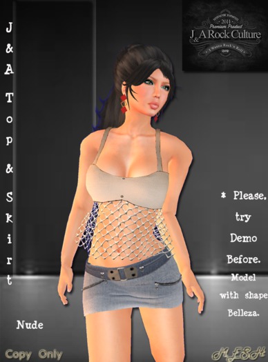 J&A Top & Skirt R Nude