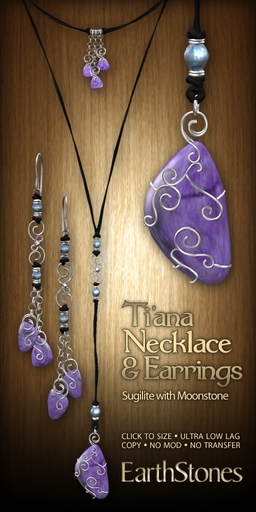 EarthStones Ti'ana Necklace & Earring Set - Sugilite (BOX)