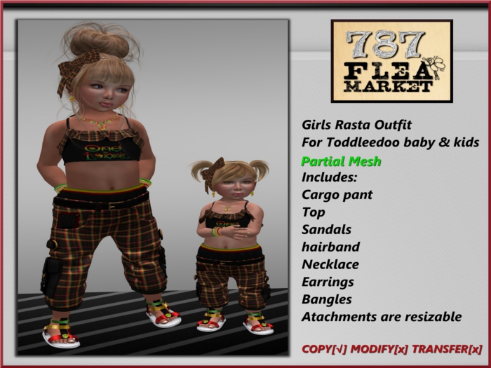 Girls Rasta Outfit For Toddleedoo