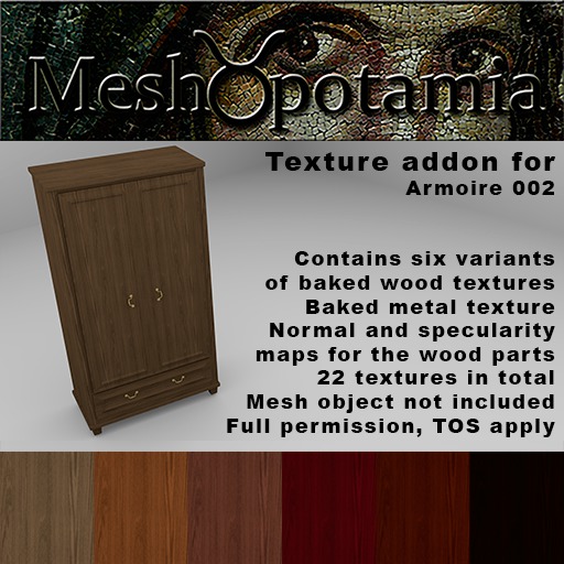 Meshopotamia Armoire 002 Baked textures addon