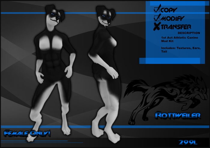 [Virtual Fuzz] 1A Rottweiler White FEMALE