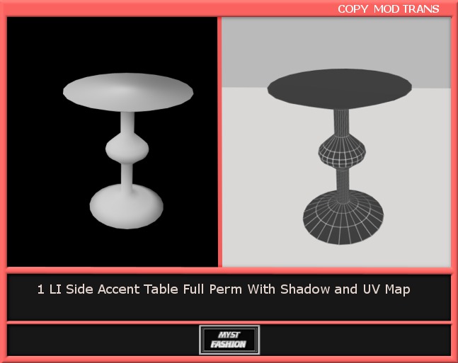 Side Accent Table 1 Full Perm- Boxed