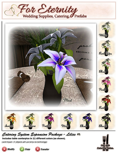 *VRD* Catering Expansion Pkg - Decor - Lilies #1 (boxed)
