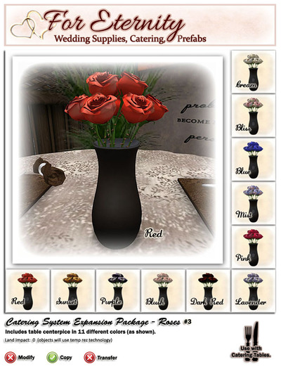 *VRD* Catering Expansion Pkg - Decor - Roses #3 (boxed)