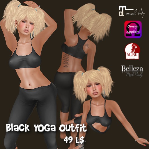 Black Yoga Set W-Appliers