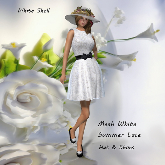 Y65-1 Mesh White Summer Lace & Flower Hat Box