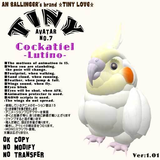 Tiny Avater "Cockatiel(Lutino)"