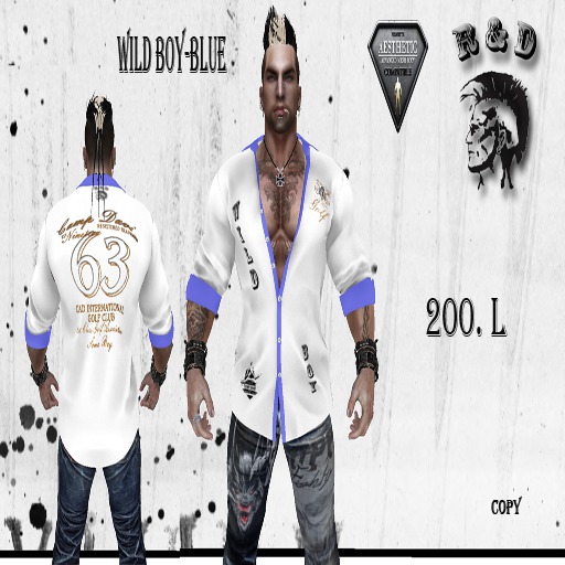 Verkauf's-Box R&D-Shirt-long-Wild Boy-Blue
