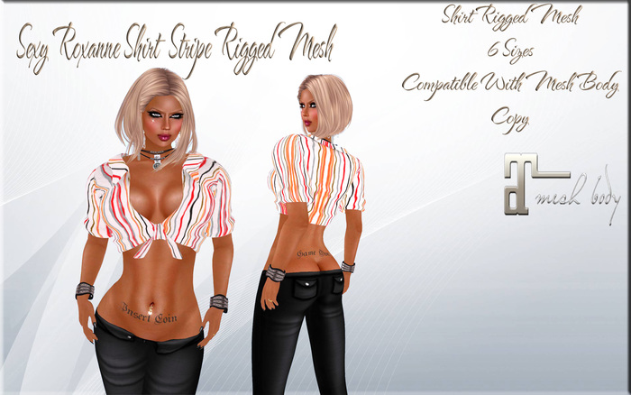 LSR - Sexy Roxanne Shirt  Stripe Rigged Mesh