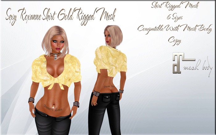 LSR - Sexy Roxanne Shirt  Gold Rigged Mesh