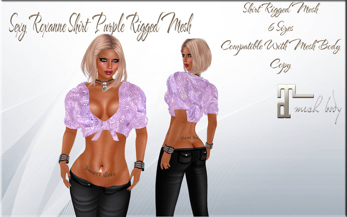 LSR - Sexy Roxanne Shirt  Purple Rigged Mesh