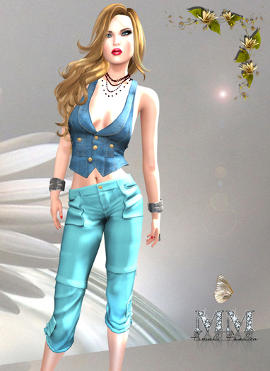 M&M-TEREZ TOP AND PANT TURQUESA