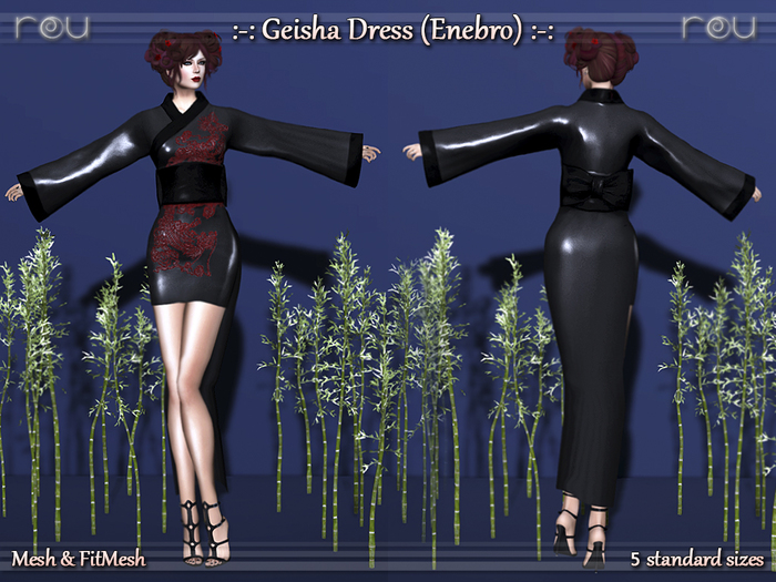 :-: rou :-: Geisha Dress Enebro (black) Box :-:  {WEAR & TOUCH}