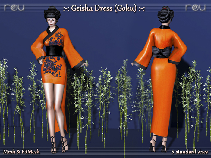 :-: rou :-: Geisha Dress Goku (orange) Box :-:  {WEAR & TOUCH}