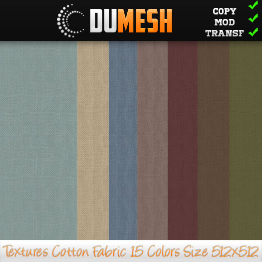 NUMBER1. // Textures Cotton Fabric 15 Colors