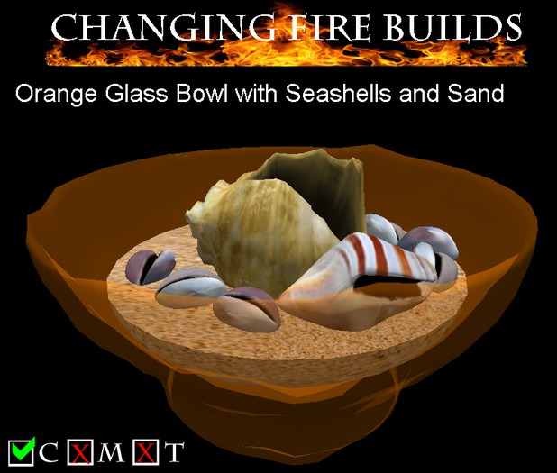 AP - Sea Shell Bowl Orange Glass