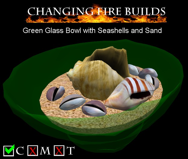 AP - Sea Shell Bowl Green Glass