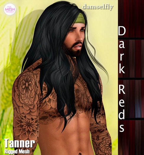 *~*Damselfly*~*Tanner Rigged-Mesh Dark Reds