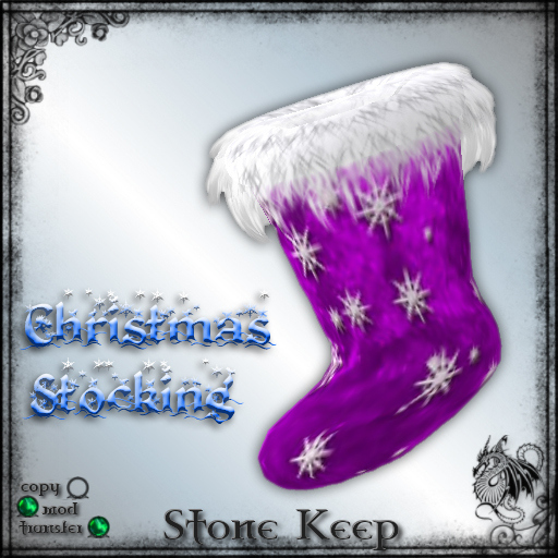 [SK] Christmas Snowflakes Stocking (purple)