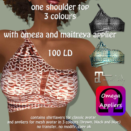 applier one shoulder top(3 colours)MP