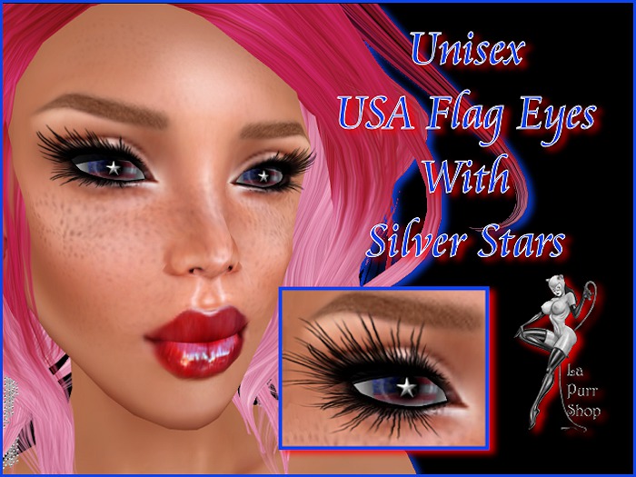 Unisex USA Flag Eyes with Silver Stars