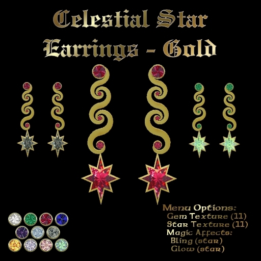 Ashira's Celestial Star Earrings - Gold