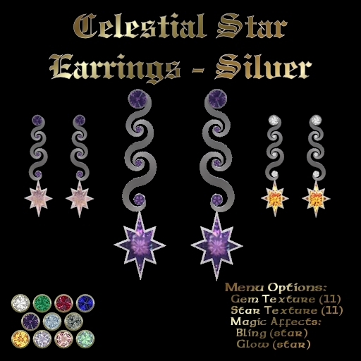 Ashira's Celestial Star Earrings - Silver