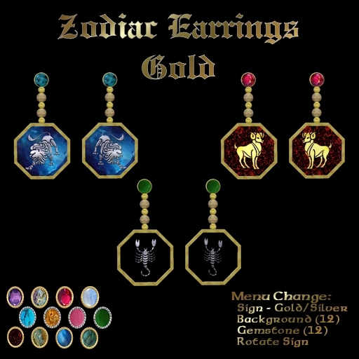 Ashira's Zodiac Earrings - Gold