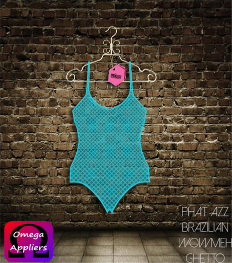 ::KM:: Netted Body Suit Aqua