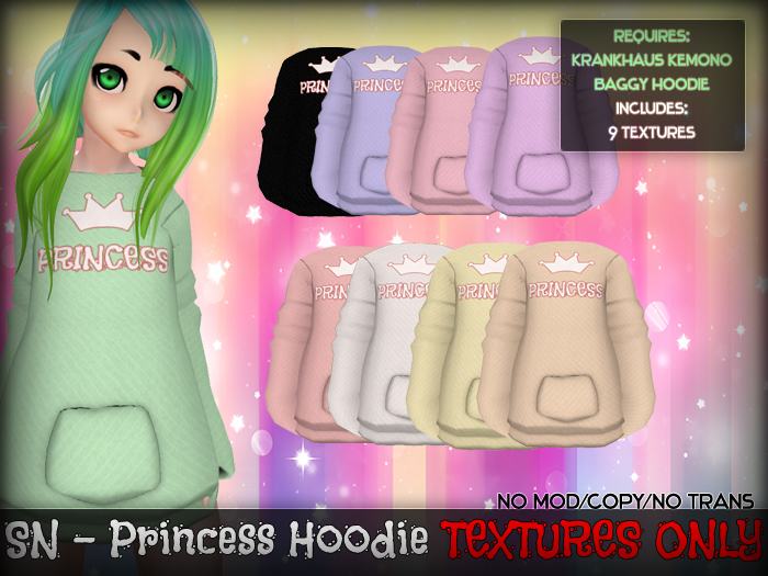 SN - Princess Hoodie Textures Only
