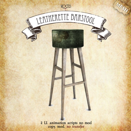 [noctis] Leatherette barstool/zombiegreen
