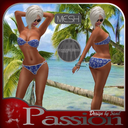 sand bikini "lena"hibiscus blue