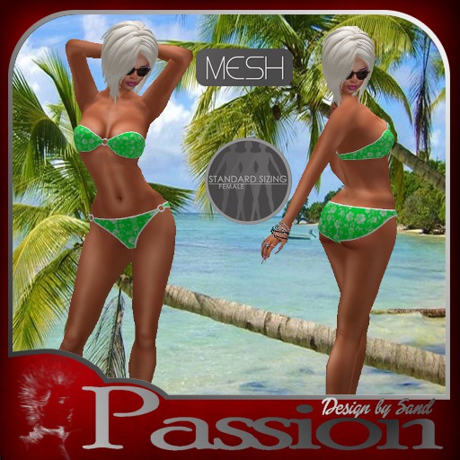sand bikini "lena"hibiscus green
