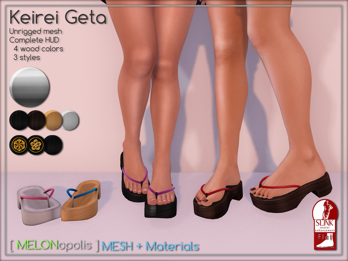 [M] Keirei Geta // White [Made for Slink Flat Feet]