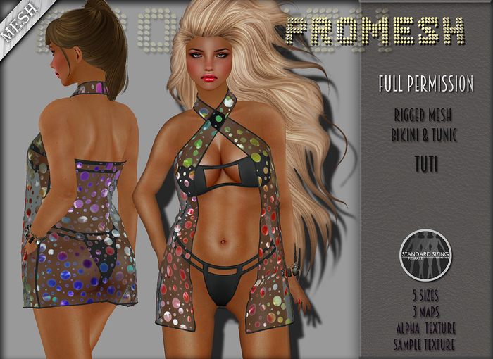 DEMO* PROMESH~Rigged Mesh~Bikini&tunic / Tuti