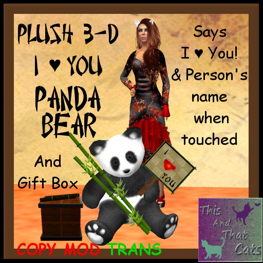I Heart You! Panda Bear & Gift Box - Bagged