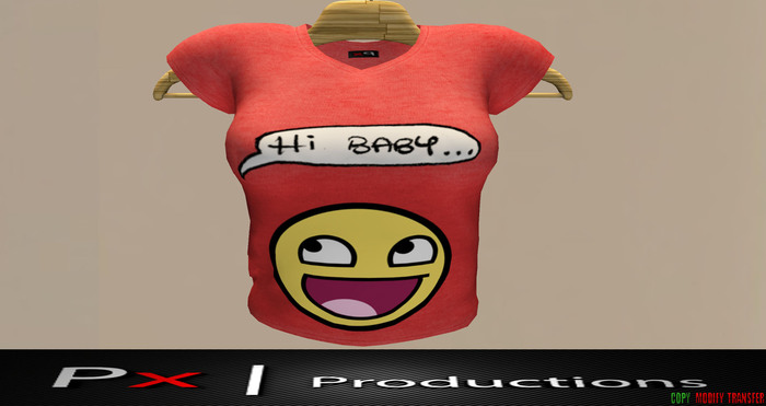 Mesh Ladies Tee Hi Baby (Red)