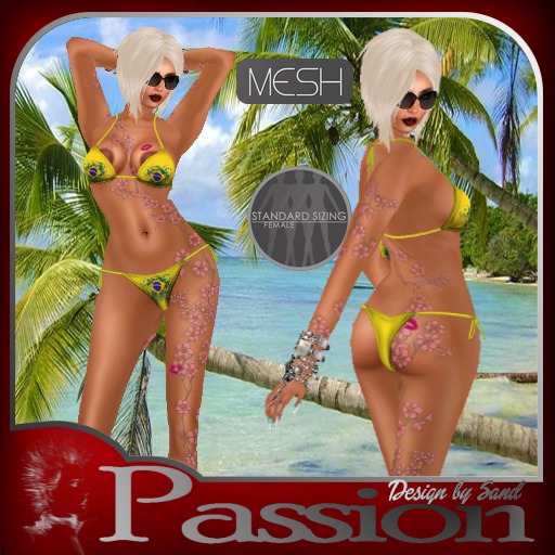 Sand Bikini"ana luisa"Top and Bottom brazil yellow