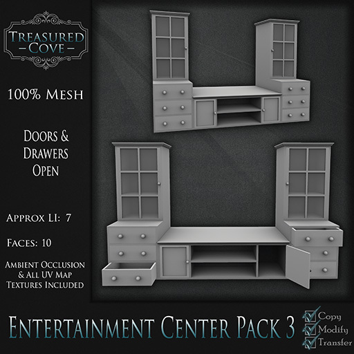 -TC- Entertainment Center Pack 3 Mesh 50% Discount!!