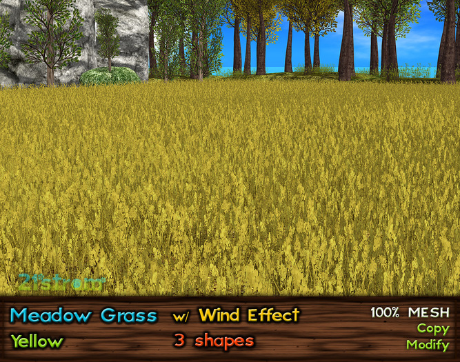 21strom Meadow Grass YELLOW with Wind Effect - Natural Autumn Lawn