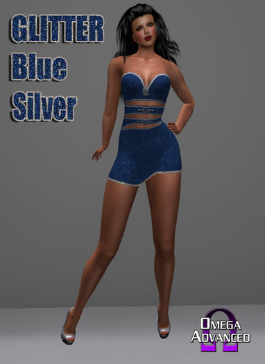 Glitter Blue Silver