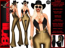 **FLIDAIS GOLD&BLACK VERSION ROCK COUNTRY STYLE COMPLET OUTFIT*
