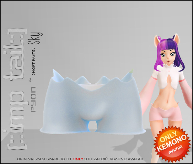 [IMP TAIL] Pyon ~ sky pastel short (Kemono avatar)